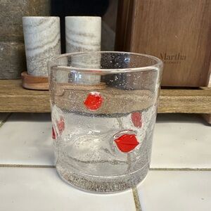 Red Lips Kiss Juice Icon Glass NWOT
